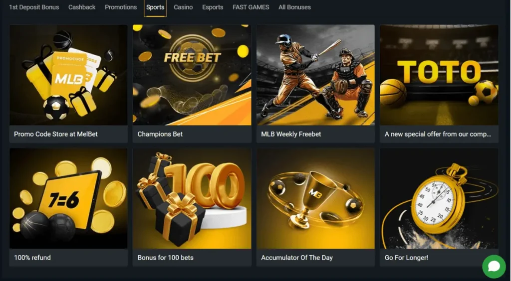 Melbet Casino Bonuslar